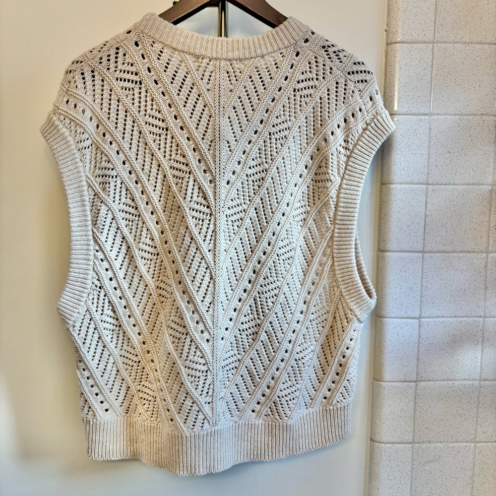 Marine Layer Brooke Knit Sweater Vest Sleeveless Tank Cotton XL Cottagecore - Picture 5 of 5